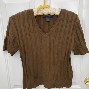 Classiques Entier Brown/Olive Silk Blend Sweater